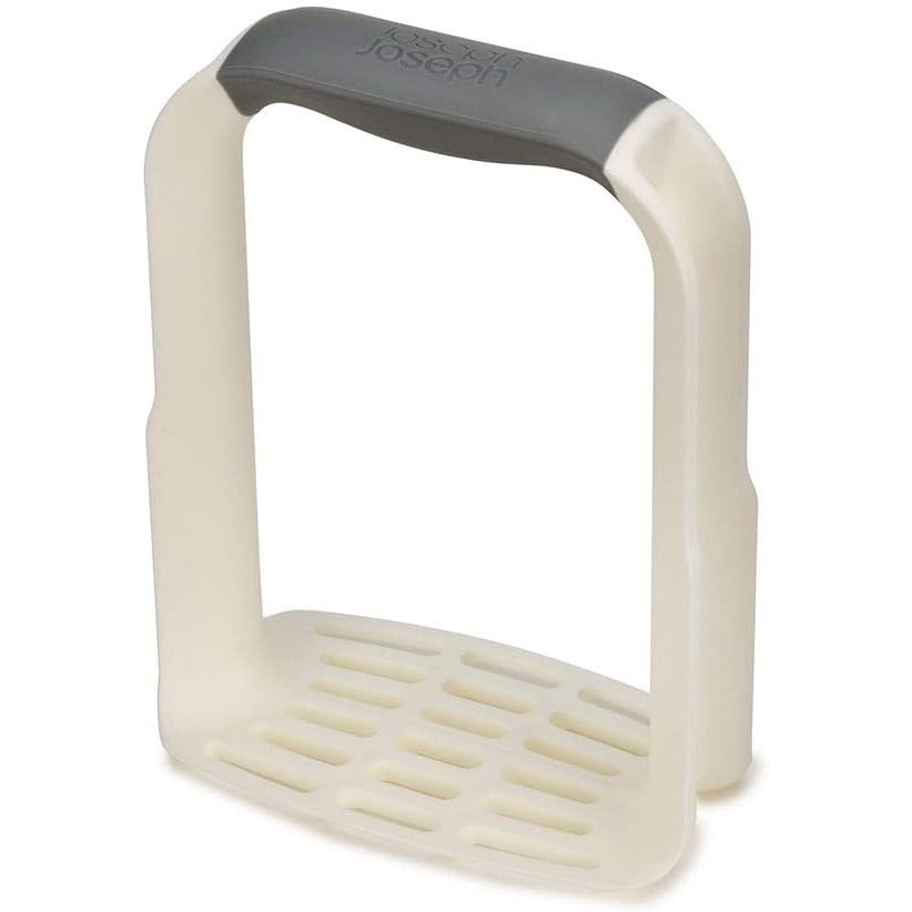 image:imageJoseph Joseph 20140 EasyMash Plastic Potato Masher Ergonomic with Nonslip Grip and Panscraping Edges Dishwasher Safe Onesize White