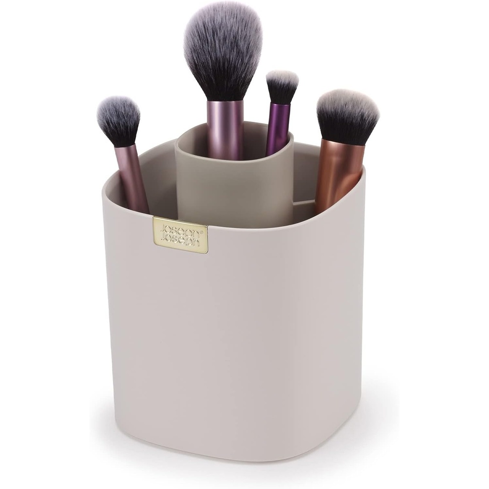 image:imageJoseph Joseph 75005 Viva Makeup Cosmetic Storage Organizer with Drawer Large with Mirror Shell CreamBrush Pot