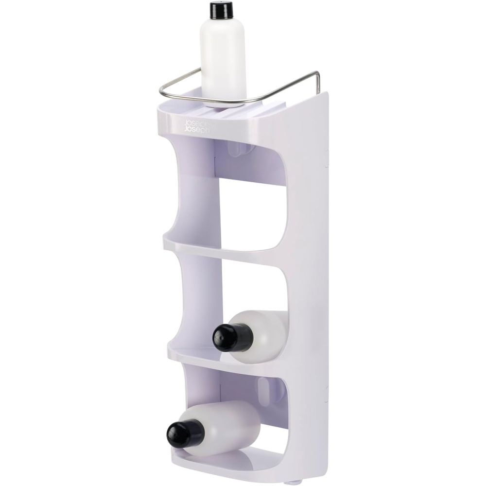 image:imageJoseph Joseph Capsule Compact 4tier Shower Shelf caddy no drilling bathroom rack organiser for shampoo  White4 Tier