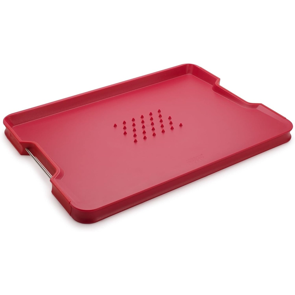 image:imageJoseph Joseph CutampCarve Plus  NonSlip MultiFunction DoubleSided Cutting Board for Food Preparation and Carving Dishwasher Safe Extra Large RedRed