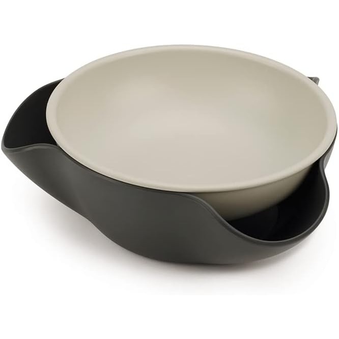 image:imageJoseph Joseph Double Dish Pistachio and Snack Serving bowl with Food Waste Compartment BPAFree  GreyGray