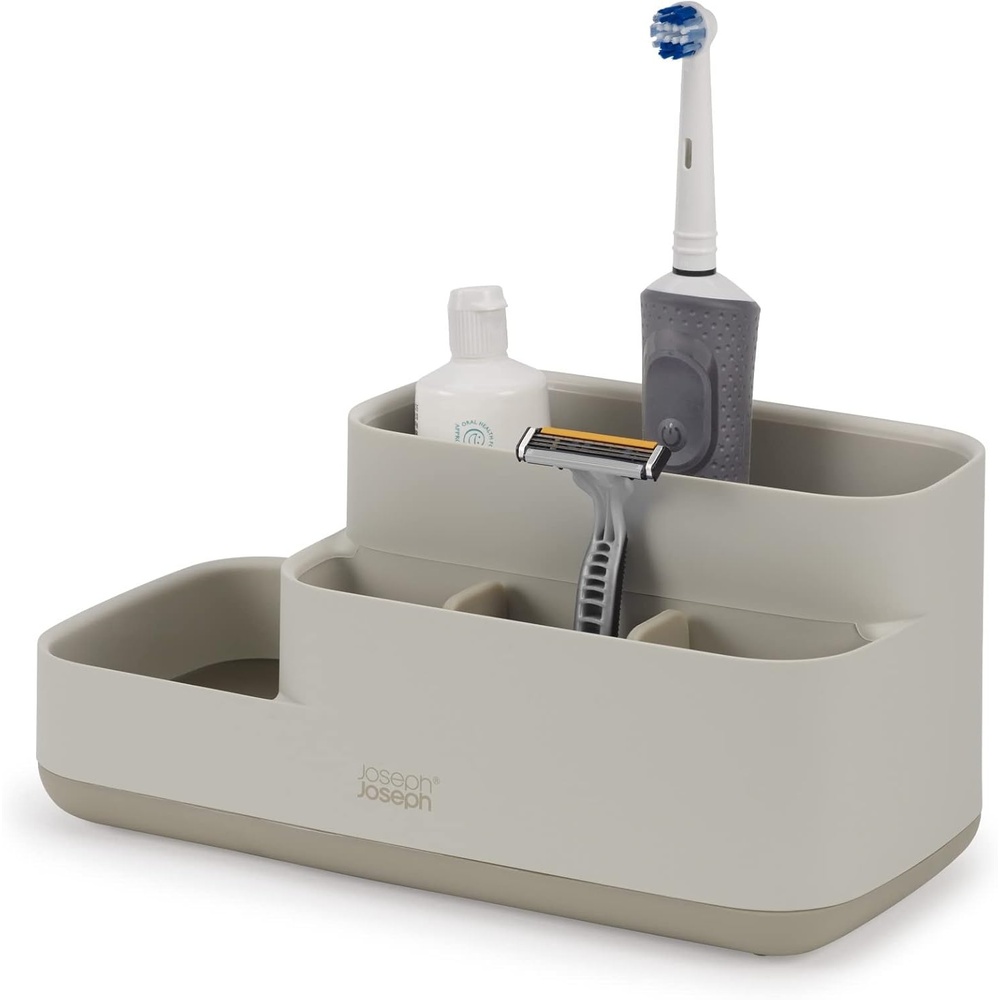 image:imageJoseph Joseph EasyStore  Bathroom Storage Caddy Organizer for bathroom accessories Matt BlackEcru