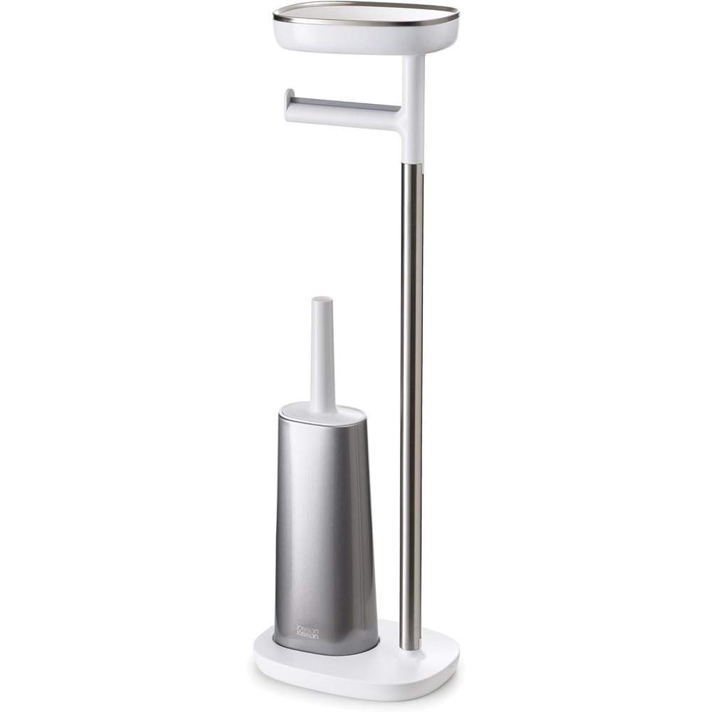 image:imageJoseph Joseph EasyStore Butler Toilet Paper Holder Stand and Spare Roll Storage with Shelf and Drawer Stainless SteelStand with Toilet Brush