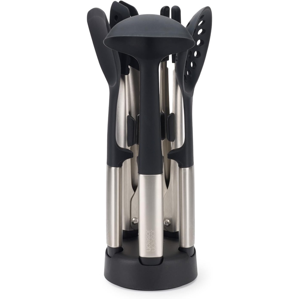 image:imageJoseph Joseph Elevate Fusion 3Piece Silcone Kitchen Utensil Compact Stand BPA Free Heat Resistant Non Stick Utensil Set Weighted Stainless Steel Handles5 utensils