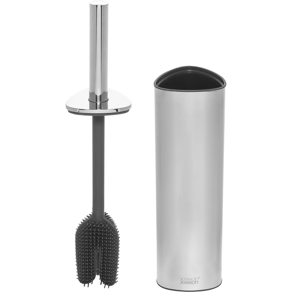 image:imageJoseph Joseph Flex 360 Advanced Smart Toilet Brush and Storage Holder Set with Antidrip AntiClog TripleAction Replaceable Brush Head  Stainless SteelStainlesssteel