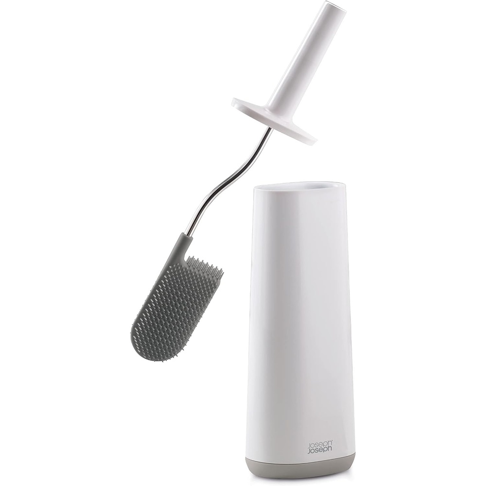 image:imageJoseph Joseph Flex Hygienic Silicone Toilet Brush with Slim Holder Set Flexible Antidrip AntiClog Deep Clean Head  GrayWhiteGrayWhite