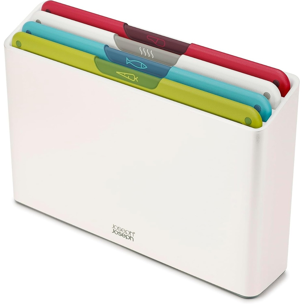image:imageJoseph Joseph Folio Slim 3piece Undershelf Kitchen Cutting Board Set Cupboard storage fits shelves up to 08 thick Large 142 wideWhite