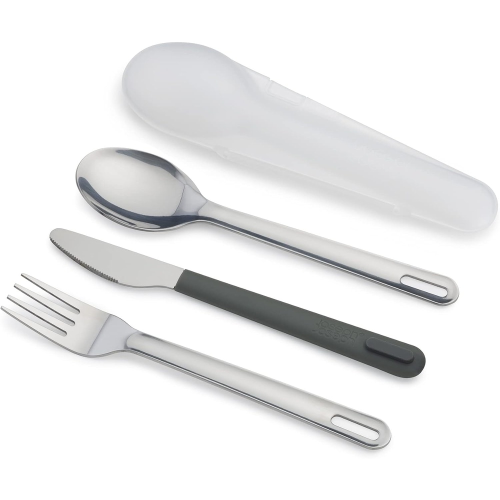 image:imageJoseph Joseph GoEat Stainlesssteel Travel Cutlery utensil Set  Knife Fork amp Spoon GreenGreen