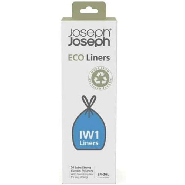 image:imageJoseph Joseph IW5 40L106 Gallon Eco Liners Recycled Trash Bags 20 Count 1 Pack  Grey63  95 gallons
