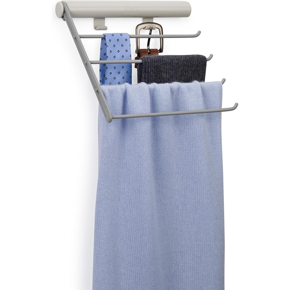 image:imageJoseph Joseph Orderly Belt Tie amp Scarf Hanging Rail Closet Wardrobe Accessory Organizer 4 Rails Rack Storage 2 Belt HooksBelt  Tie  Scarf Rail