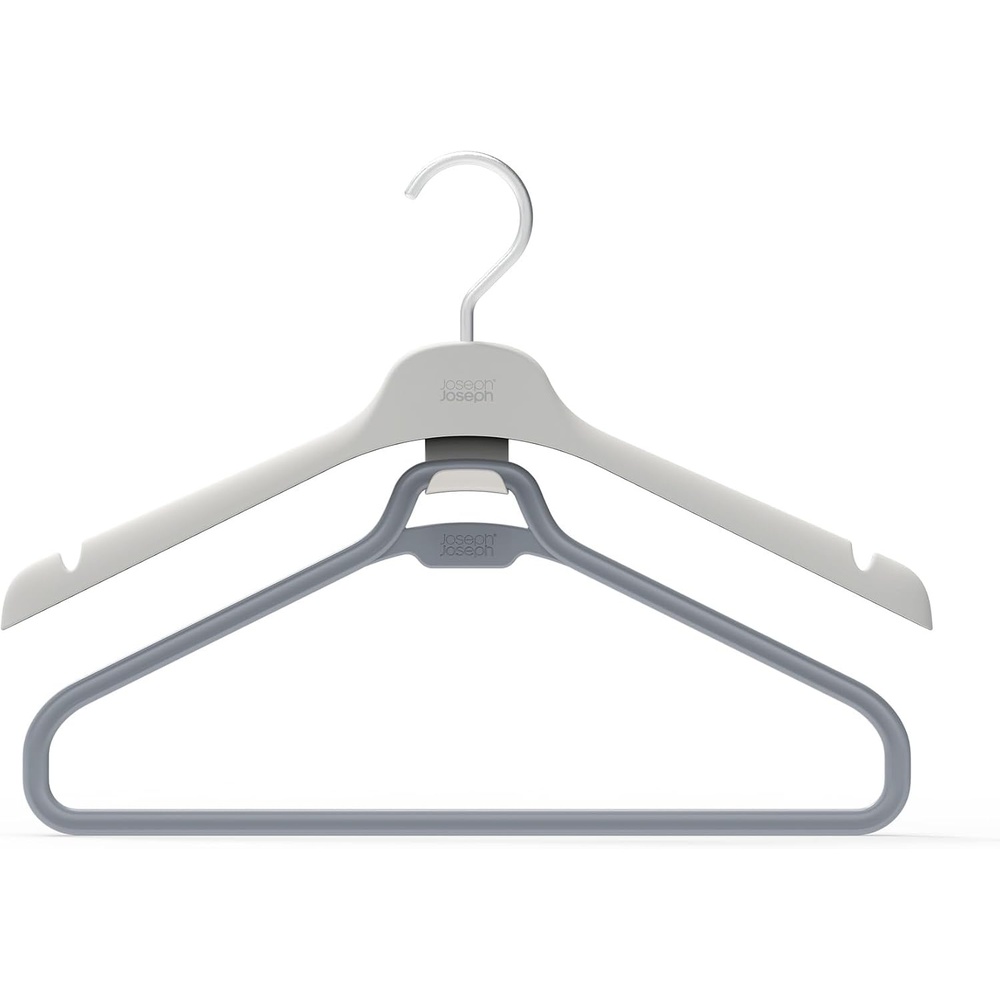 image:imageJoseph Joseph Orderly Set of 2 Long Garment Hangers 2Part Clothes Hanger for Dresses and Jumpsuits with Integrated Strap Hooks