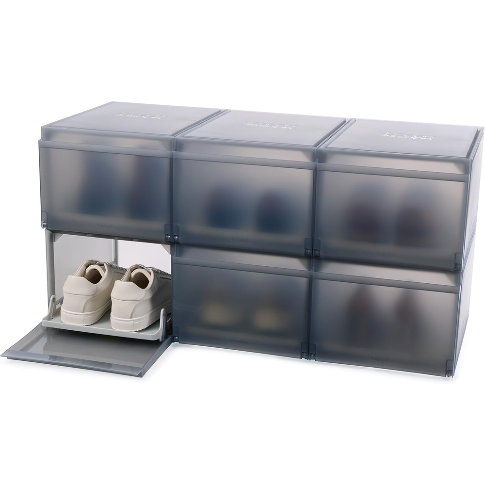 image:imageJoseph Joseph ShoeCase Premium Shoe amp Sneaker Storage Box Organizer with SlideOut Shoe Tray 2 Pack6 pack