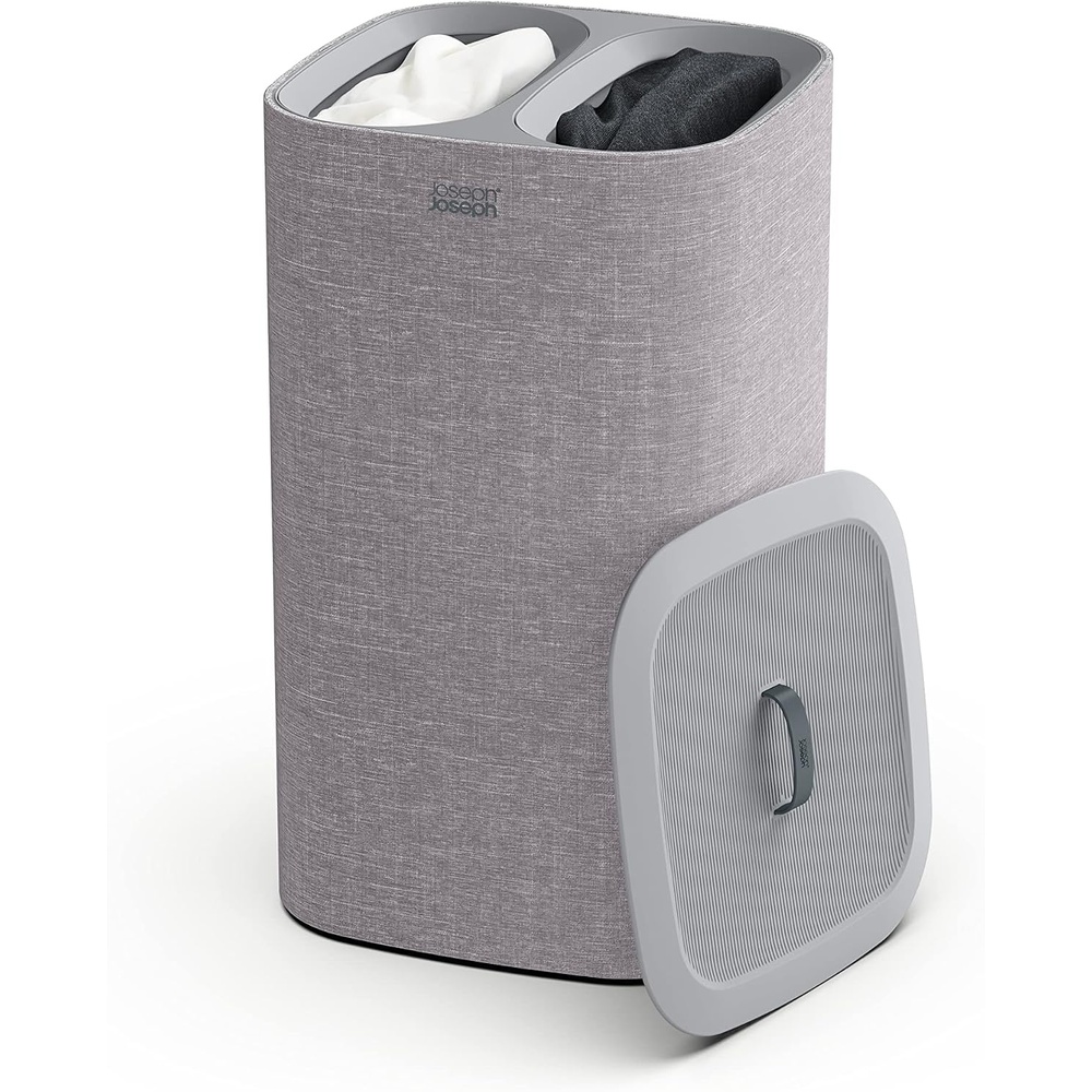 image:imageJoseph Joseph Tota 60 liter158 gallon Laundry Hamper Separation Basket with lid 2 Removable Washing Bags with Handles GrayGray