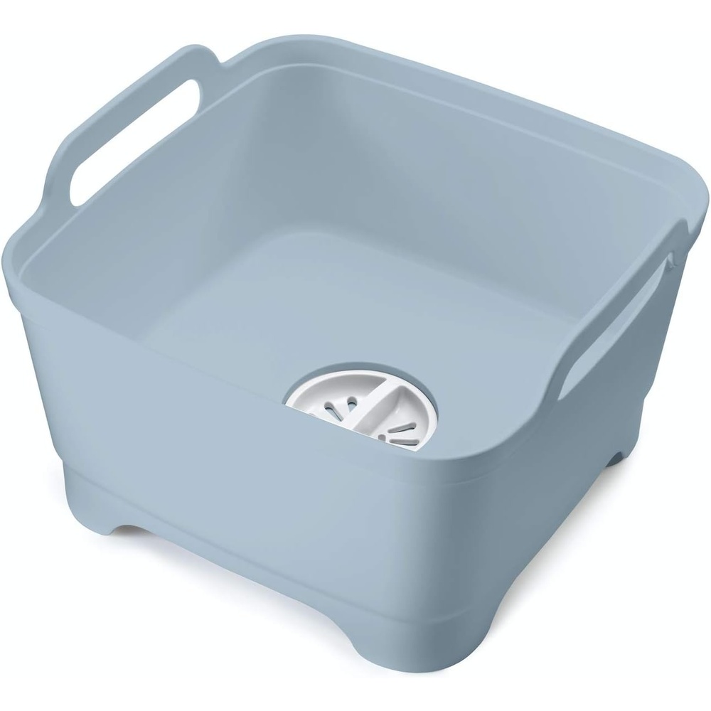 image:imageJoseph Joseph Wash amp Drain Kitchen Washing Up Bowl with Handles and Draining Plug 9 litres Blue