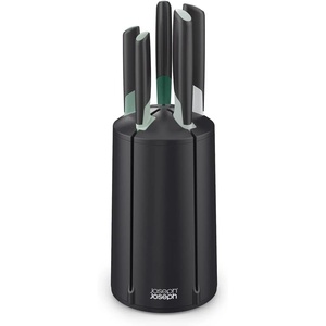 Joseph Joseph 10527 Elevate Knives Carousel Knife Set with Rotating Storage Stand, 6-piece, Black (updated)(Green)