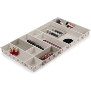Joseph Joseph 75005 Viva Makeup Cosmetic Storage Organizer with Drawer, Large with Mirror, Shell, Cream(12pc Organiser)