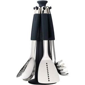 Joseph Joseph 95029 Elevate 100 Carousel Stainless Steel Kitchen Utensil Set with Rotating Storage Stand, 6-piece, Black