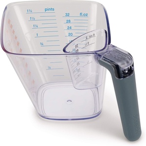 Joseph Joseph Align Angled 2-Piece Easy-Read Measuring Jug Set, 1 x 1L 1 x 50ml- Plastic, White(00-0)