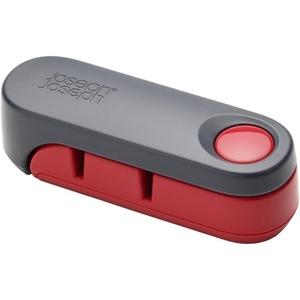 Joseph Joseph Compact 2-Stage Knife Sharpener and Honer Rota, Red