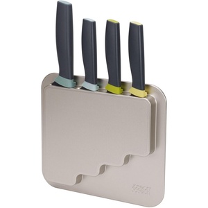 Joseph Joseph DoorStore Knives Elevate Set with Knife Block 3M Adhesive Wall and Cabinet Door Mount, 5-piece Opal(Knives)