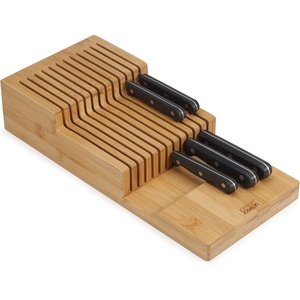 Joseph Joseph DrawerStore Compact Utensil Organizer For Kitchen Drawer Silverware, Flatware Tray, Large, Bamboo(Knife Organizer)