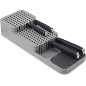 Joseph Joseph DrawerStore Knife Organizer, holds up to 9 knives, Kitchen Organization & Drawer Storage – Compact, Gray