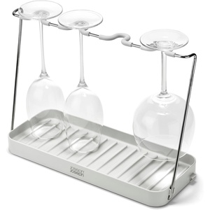 Joseph Joseph DrySmart Folding Stemmed Wine Glass Drying Rack, Space-Saving Draining Board Organizer, Made from Recycled Plastic(Wine Glass)