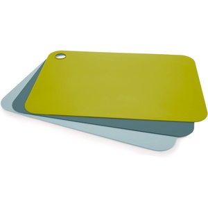 Joseph Joseph Duo Set of 3 Double-Sided Colour Coded Chopping Board Mat Set, Flexible, Easy to Store, Dishwasher-Safe – Opal