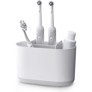 Joseph Joseph Duo White Toothbrush Holder, Quick Dry, Non-Slip for Manual and Electric Toothbrushes, Bathroom Organizer(White)