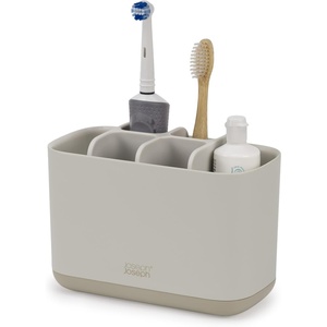 Joseph Joseph Easy-Store – Compact Toothbrush Holder Caddy Bathroom Storage- Ecru Small(Ecru)