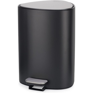 Joseph Joseph EasyStore 5L Steel Pedal Trash Can with Liner Storage Pocket, Soft-Close Lid, Bathroom/Bedroom Bin(Black)