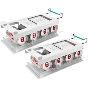 Joseph Joseph FridgeStore Foldable Under-shelf Fridge Storage Can dispenser, space saving holder. Fits shelves with depth of 26-38cm(2 piece – Can Holder)