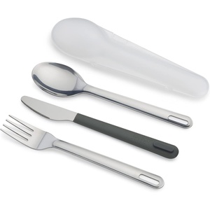 Joseph Joseph GoEat™ Stainless-steel Travel Cutlery utensil Set – Knife, Fork & Spoon, Green(Green)