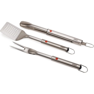 Joseph Joseph GrillOut 2-piece Stainless Steel BBQ Utensil Set, Turner & Tongs, Retractable Hfor compact storage, Easy-clean(3 piece)