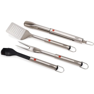 Joseph Joseph GrillOut 2-piece Stainless Steel BBQ Utensil Set, Turner & Tongs, Retractable Hfor compact storage, Easy-clean(5 piece)