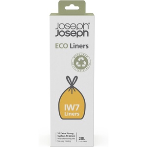 Joseph Joseph IW5 40L/10.6 Gallon Eco Liners Recycled Trash Bags 20 Count (1 Pack) – Grey(20 Count (Pack of 1))