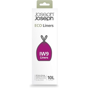Joseph Joseph IW5 40L/10.6 Gallon Eco Liners Recycled Trash Bags 20 Count (1 Pack) – Grey(2.6 gallons)