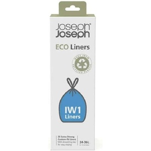 Joseph Joseph IW5 40L/10.6 Gallon Eco Liners Recycled Trash Bags 20 Count (1 Pack) – Grey(6.3 – 9.5 gallons)