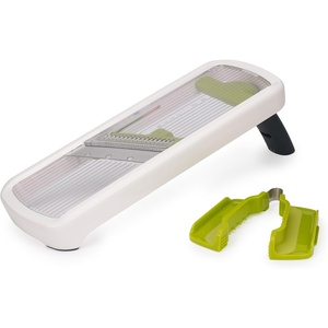 Joseph Joseph Multi-Grip Hand-held Kitchen Mandoline, Fruit and Vegetable Slicer with Food Grip and Adjustable Blades, Dishwasher Safe(Plus)