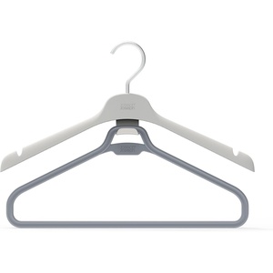 Joseph Joseph Orderly Set of 2 Long Garment Hangers, 2-Part Clothes Hanger for Dresses and Jumpsuits with Integrated Strap Hooks