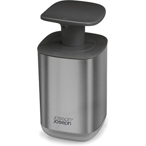 Joseph Joseph Presto Stainless-Steel Hygienic Easy-Push Soap Dispenser with Wide Pump, White(Stainless Steel)