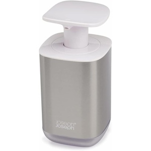 Joseph Joseph Presto Stainless-Steel Hygienic Easy-Push Soap Dispenser with Wide Pump, White(White)