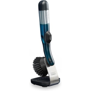 Joseph Joseph SinkTech Soap-Dispensing Palm Brush with Replaceable Head and Stainless-Steel Stand Drip Tray(Soap dispensing Brush with Stand)