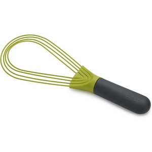 Joseph Joseph Twist Whisk 2-In-1 Collapsible Balloon and Flat Whisk Silicone Coated Steel Wire, Sky Blue(Gray/Green)