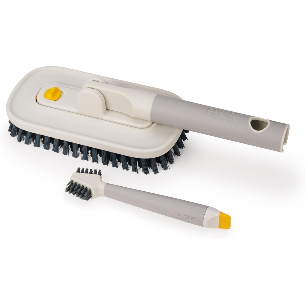 image:imageJoseph Joseph CleanTech Household Cleaning 2Piece Set for Bathroom amp Kitchen Includes 2in1 Tile Scrubber with Grout Brush and 3in1 Detail Brush with Nylon Scraper Tip2 Piece