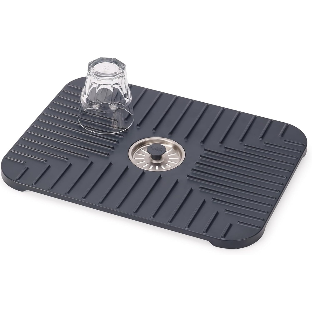 image:imageJoseph Joseph SinkShield Sink Saver Mat with Removable Draining Plug NonSlip Quick Drainage Large AnthraciteLarge