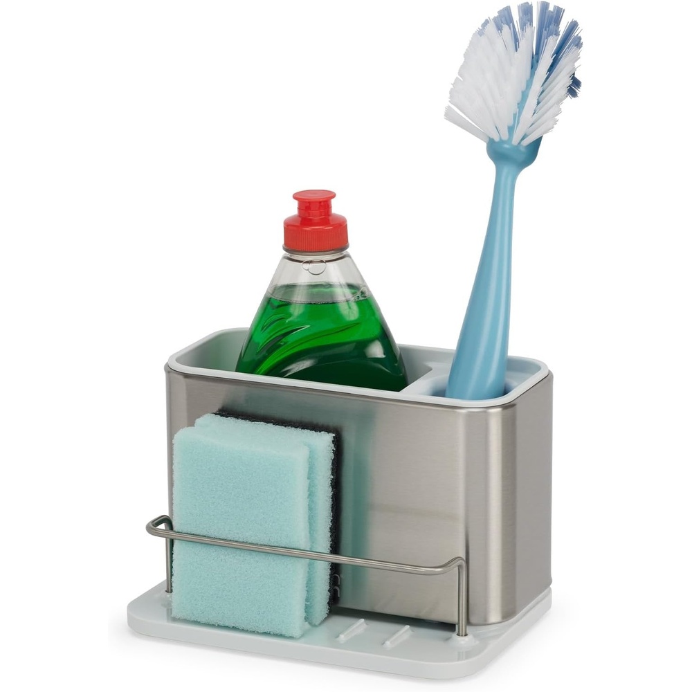 image:imageJoseph Joseph Surface Stainless Steel Caddy Sink Area Organizer and Sponge Holder StoneLight Stone