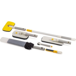 Joseph Joseph CleanTech Household Cleaning 2-Piece Set for Bathroom & Kitchen, Includes: 2-in-1 Tile Scrubber with Grout Brush and 3-in-1 Detail Brush with Nylon Scraper Tip(6 Piece)