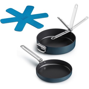 Joseph Joseph Space 5pc Non-Stick Cookware Set, Folding Handles & Lid Organiser, Space-Saving Induction Pot & Pan Set(2pc)