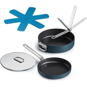 Joseph Joseph Space 5pc Non-Stick Cookware Set, Folding Handles & Lid Organiser, Space-Saving Induction Pot & Pan Set(3pc)